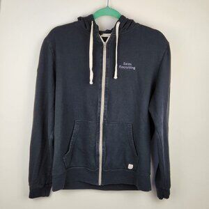 Marine Layer Soft Afternoon Full Zip Hoodie Sweatshirt Black sz M Custom
